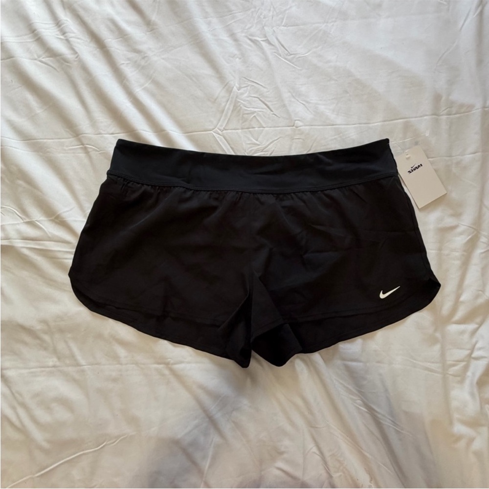 ✨NWT Nike black athletic running shorts with white swoosh size XL